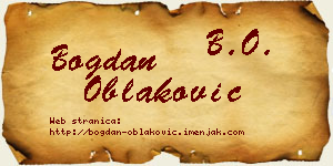 Bogdan Oblaković vizit kartica